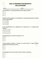 anteprima - Quiz - La proprietà invariativa della divisione - Quiz - Pagina 1
