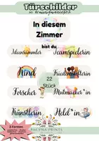 Vorschau - Poster - Süße, beige Türschilder in Wasserfarbenoptik - Deckblatt