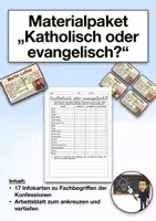 Vorschau - Arbeitsblätter - Materialpaket "Katholisch oder evangelisch?" (Religion/Ethik) - Deckblatt