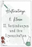 Vorschau - Experimente - Verbindungen und ihre Eigenschaften | Chemie 8 | Hefteinträge | sofort einsetzbar - Seite 1