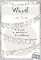 Vorschau - Mal- und Bastelvorlagen - Wimpel - Schulstart - herzlich Willkommen - Deckblatt