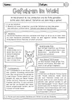 Vorschau - Arbeitsblätter - Waldexkursion (Vorbereitung, Nachbereitung, Regeln, Gefahren) - Seite 1