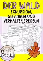 Vorschau - Arbeitsblätter - Waldexkursion (Vorbereitung, Nachbereitung, Regeln, Gefahren) - Deckblatt