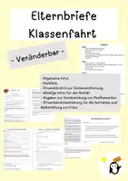 Vorschau - Anderer Materialtyp - Elternbriefe Klassenfahrt - Deckblatt