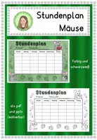 Vorschau - Anderer Materialtyp - Mäuseklasse Stundenplan (editierbar) Klassentier Maus - Deckblatt