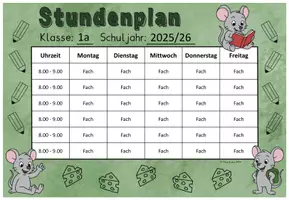 Vorschau - Anderer Materialtyp - Mäuseklasse Stundenplan (editierbar) Klassentier Maus - Seite 3