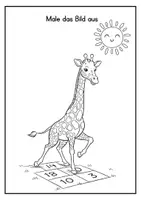 Vorschau - Mal- und Bastelvorlagen - Süße Giraffen Ausmalbilder Alltag - Seite 3