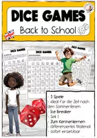 Vorschau - Arbeitsblätter - Dice Games Back to School Sek I Englisch Ice Breaker - Deckblatt