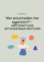 Vorschau - Stundenentwürfe - Arten von wirtschaftlichen Entscheidungen (Gruppenpuzzle) - Deckblatt