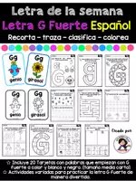 Vista previa - Hojas de trabajo - Letra de la Semana. Letra G fuerte - Portada