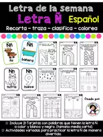 Vista previa - Hojas de trabajo - Letra de la Semana. Letra Ñ - Portada