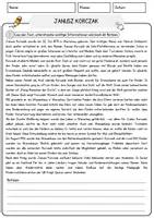 Vorschau - Arbeitsblätter - Janusz Korczak Arbeitsblätter mit Fragen + Lösungen AB - Seite 1