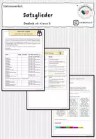 Vorschau - Stationenlernen - Stationenarbeit: Satzglieder - Deckblatt