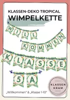 Vorschau - Anderer Materialtyp - Klassendeko Wimpelkette Tropical - Deckblatt