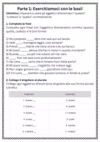 anteprima - Schede informative - Scrivere frasi utilizzando aggettivi determinativi dimostrativi - SL - Pagina 1