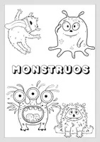 Vista previa - Manualidades / Dibujos para colorear - Bloc de Monstruos para Colorear - página 1