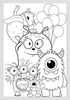 Vista previa - Manualidades / Dibujos para colorear - Bloc de Monstruos para Colorear - página 3