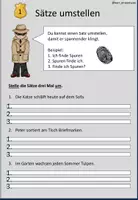 Vorschau - Arbeitsblätter - Satzdetektive - Subjekt & Prädikat entdecken - Seite 1