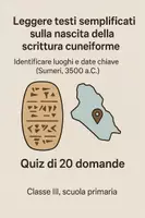 anteprima - Quiz - Identificare luoghi e date chiave (Sumeri, 3500 a.C.) - Quiz - Pagina di copertina