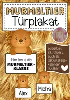 Vorschau - Anderer Materialtyp - Murmeltierklasse Türplakat / Geburtstagskalender - Deckblatt