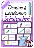 Vorschau - Stationenlernen - Domino & Lesedomino SCHULSACHEN - Deckblatt