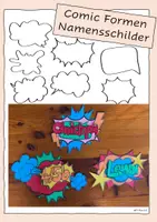 Vorschau - Arbeitsblätter - Comic Formen für Namensschilder zum Schulstart - Deckblatt