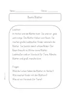 Vorschau - Arbeitsblätter - Herbstliches Lesen - Bunte Blätter - Klasse 2 und 3 - Seite 2