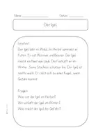 Vorschau - Arbeitsblätter - Herbstliches Lesen - Der Igel - Klasse 2 und 3 - Seite 2