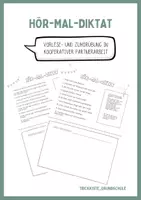 Vorschau - Arbeitsblätter - Kreatives Hör-mal-Diktat für Partnerarbeit – Zuhören, Verstehen, Gestalten - Deckblatt