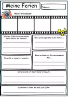 Vorschau - Arbeitsblätter - Ferienbericht – Arbeitsblatt zum Schulstart | Grundschule - Deckblatt