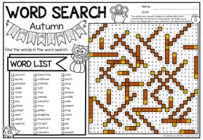 anteprima - Esercizi - XXL Word Search Puzzle (Fall) | Seasons Autunno Stagioni Inglese - Pagina 2