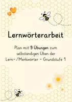 Vorschau - Arbeitsblätter - Lern- bzw. Merkwörtertraining, Lernwörterplan (Grundstufe 1) - Deckblatt