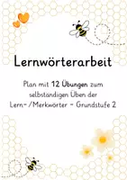 Vorschau - Arbeitsblätter - Merk- bzw. Lernwörtertraining - Lernwörterplan (Grundstufe 2) - Deckblatt