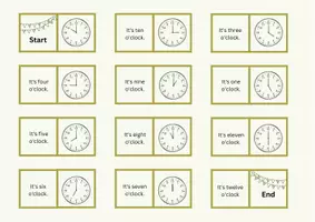 Voorbeeld - Engels: Domino "What time is it?" - Pagina 1
