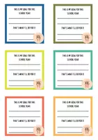 Voorbeeld - Engels: Motivation cards: my school year goal - Voorblad