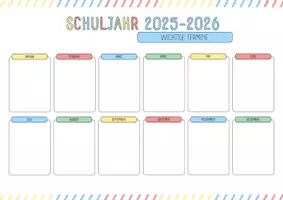 Vorschau - Poster - Schulplaner 2025-2026 – Jahresübersicht & Wochenplaner für Lehrer und Schüler - Seite 1