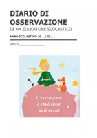 anteprima - Materiale di supporto/inclusione - Diario di osservazione di Educatore Scolastico - Pagina di copertina