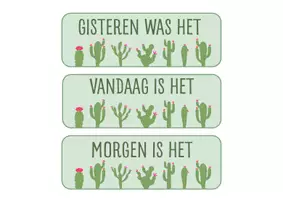 Voorbeeld - Bord- en maandkalender thema cactus (zonder illustraties liefslore) - Voorblad