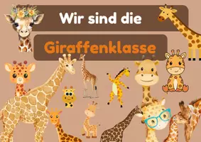 Vorschau - Poster - Süße Türschilder für deine Giraffenklasse - Deckblatt