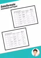 Vorschau - Stundenentwürfe - Dateiformate - Arbeitsblatt und Projekt - Deckblatt