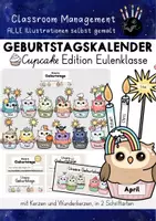 Vorschau - Mal- und Bastelvorlagen - Geburtstagskalender Eule Cupcakes | Eulenklasse Grundschule - Deckblatt