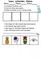 Vorschau - Spiele - Buchstabe A Leserätsel - Lesen, schneiden, kleben - DaZ/DaF, Deutsch, Sachunterricht - Seite 2