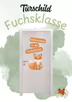 Vorschau - Mal- und Bastelvorlagen - Türschild Fuchsklasse - Deckblatt
