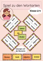 Vorschau - Spiele - Spiel zu den Wortarten, Klasse 2-4 - Deckblatt