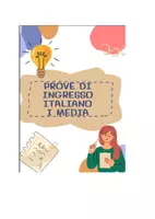 anteprima - Esercizi - PROVE D'INGRESSO ITALIANO– CLASSE PRIMA MEDIA - Pagina di copertina
