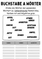 Vorschau - Lehrpläne/Lehrermaterial - Wortarten Buchstabe A - DaZ/DaF, Deutsch (Nomen, Verben, Adjektive) - Seite 2