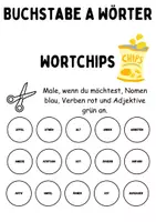 Vorschau - Arbeitsblätter - Wortarten Chips Buchstabe A - DaZ/DaF, Deutsch (Nomen, Verben, Adjektive) - Seite 2