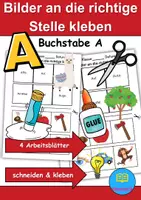 Vorschau - Arbeitsblätter - XXL Paket Bilder an die richtige Stelle kleben - Buchstaben A bis Z - Seite 1