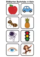 Vorschau - Spiele - Kleine Bildkarten Buchstabe A - DaZ/DaF, Deutsch (Grundschule) Vokabelkarten - Seite 2