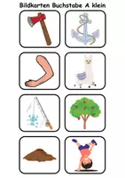 Vorschau - Spiele - Kleine Bildkarten Buchstabe A - DaZ/DaF, Deutsch (Grundschule) Vokabelkarten - Seite 3